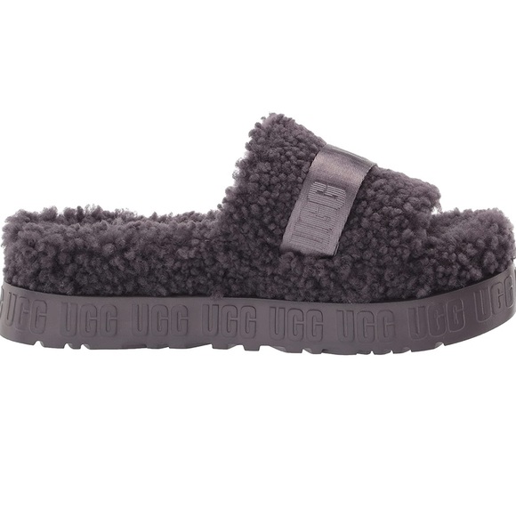UGG Women’s Gray Fluffita Slipper Sandals, Shade Grey - Picture 4 of 10